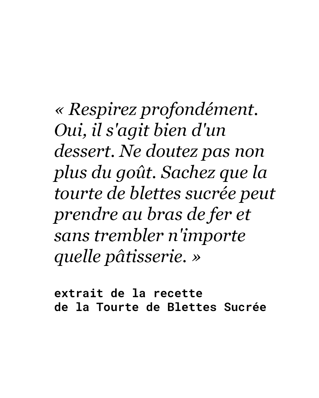 Tourte de Blettes Sucrée
